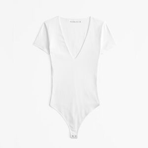 ABERCROMBIE & FITCH - Cotton-Blend Seamless Fabric V-Neck Bodysuit
